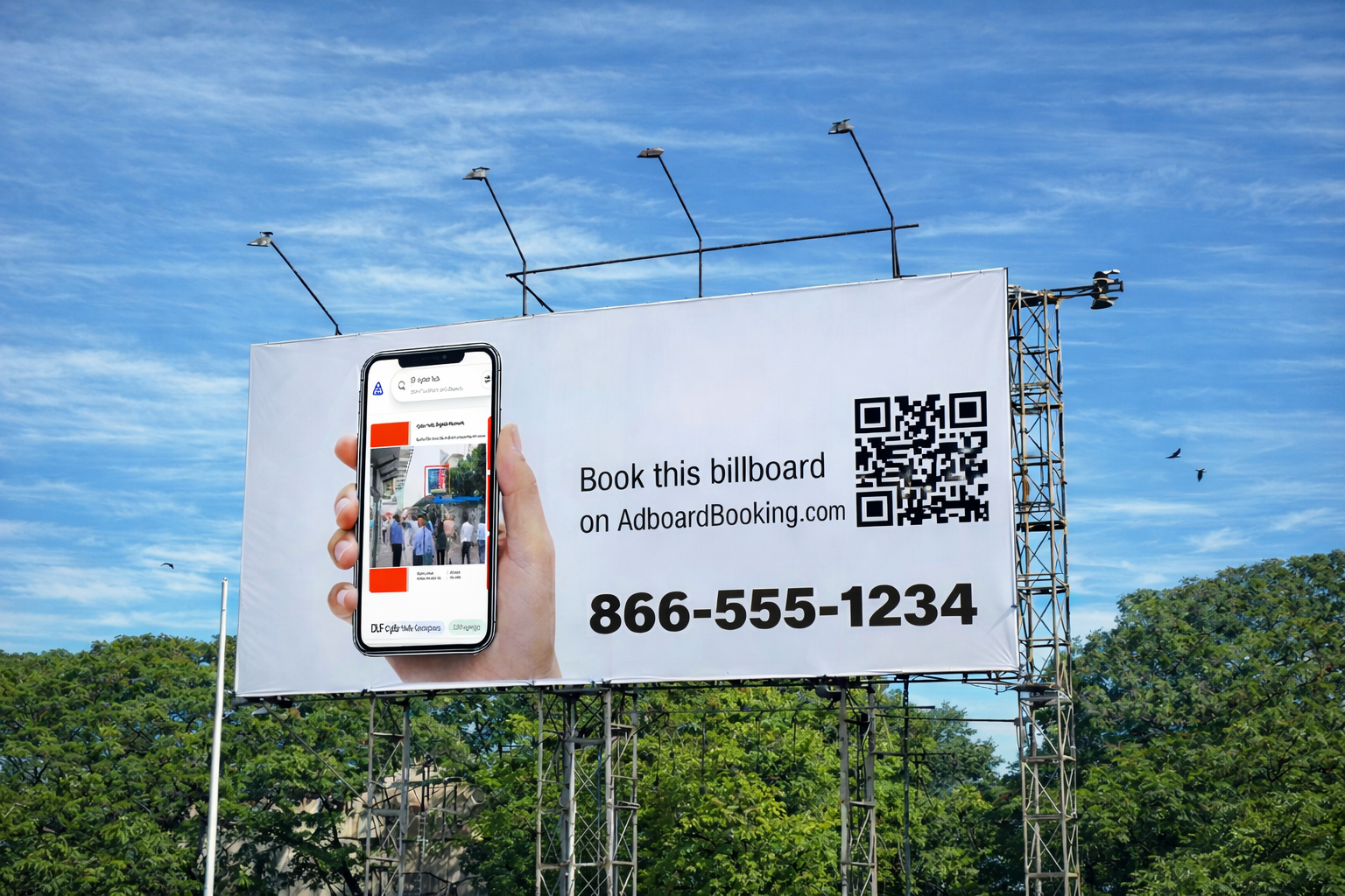 Modern Billboard with QR Code